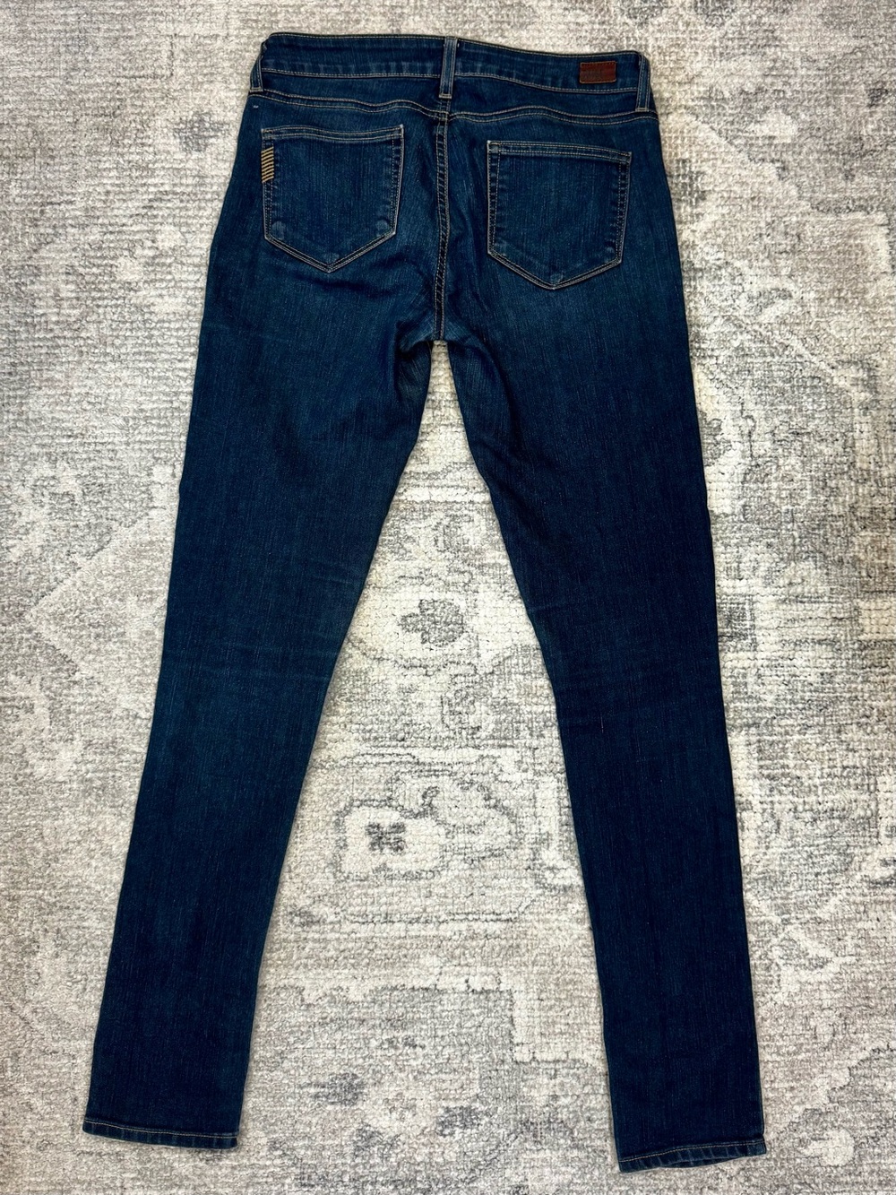 PAIGE Dark Indigo Skinny Jeans - Deep Blue Rinse - Picture 5 of 5